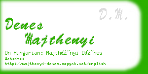 denes majthenyi business card